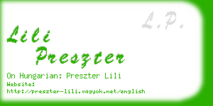 lili preszter business card